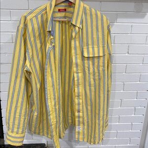 💙4/$20 Striped yellow and blue Izod Dress shirt